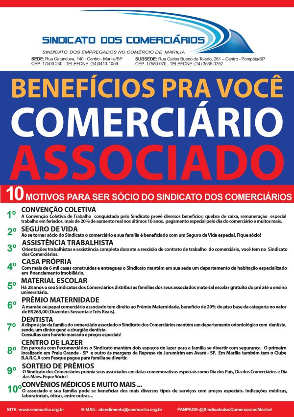 10 MOTIVOS PARA SER SÓCIO DO SINDICATO