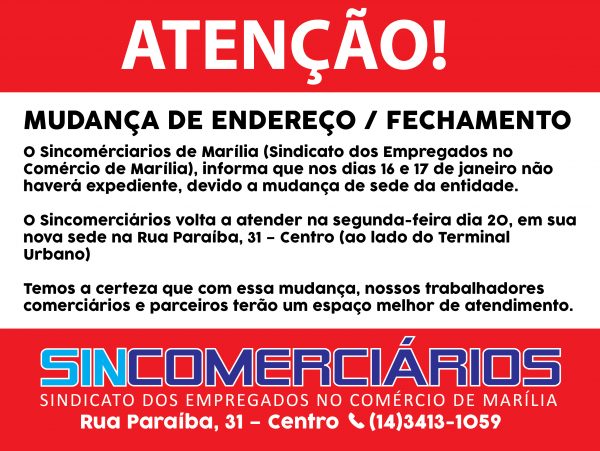 MUDANÇA DE ENDEREÇO / FECHAMENTO