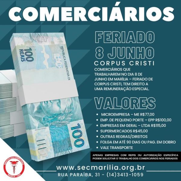 FERIADO DE 8 DE JUNHO VOCÊ TRABALHOU?